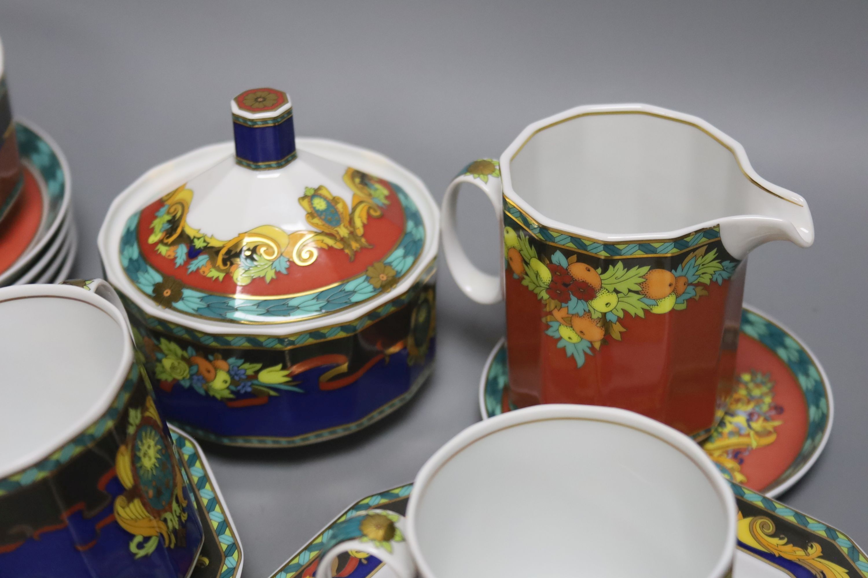 Versace Le Roi Soleil tea/coffee wares 16 pieces